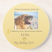 Golden Osteosarcoma Round Pet Tribute Getränkeuntersetzer (Vorne)