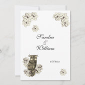 Golden Owl Creme Blume Einladung (Rückseite)