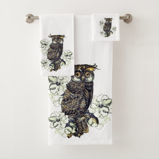 Golden Owl Grüne Orchideen Badhandtuch Set (Insitu)