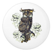 Golden Owl Grüne Orchideen Keramikknauf (Vorderseite)