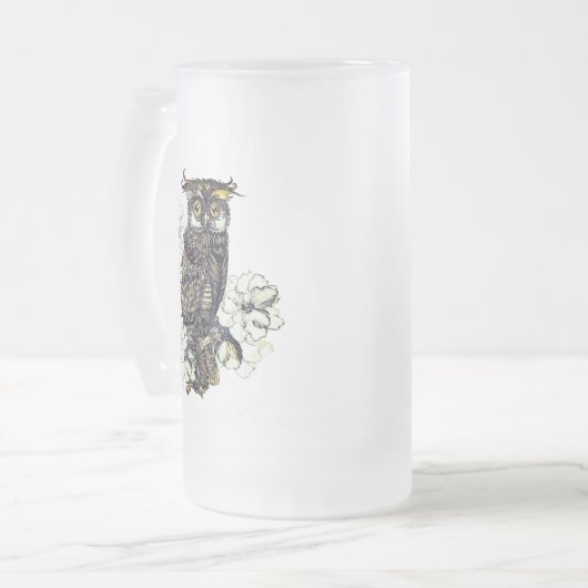 Golden Owl Grüne Orchideen Mattglas Bierglas (Vorderseite Links)