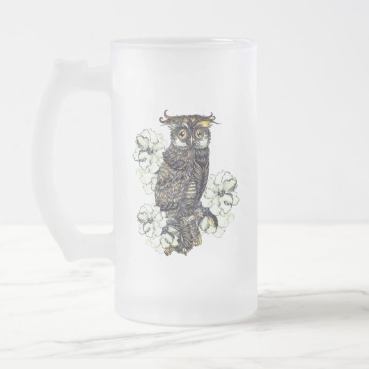 Golden Owl Grüne Orchideen Mattglas Bierglas (Links)