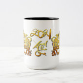 Golden Ox Paper-Schnitt Chinesisch Neujahr 2021 Ta Zweifarbige Tasse (Mittel)