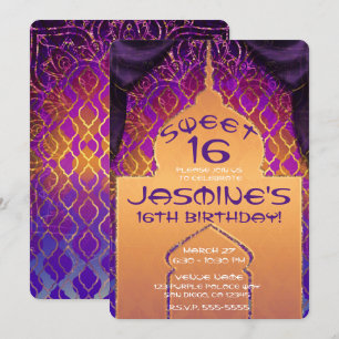Golden Palace Arabian Nights Sweet 16 Geburtstag Einladung