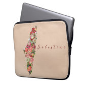 Golden Palestine Map Blume gefüllt Laptopschutzhülle (Vorderseite Links)