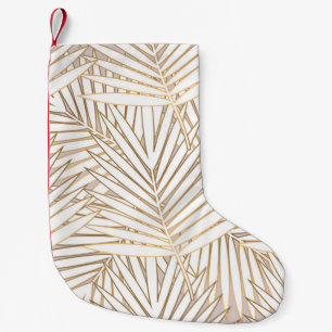 Golden Palm Blätter: Art Deko. Kleiner Weihnachtsstrumpf
