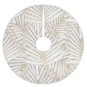 Golden Palm Blätter: Art Deko. Polyester Weihnachtsbaumdecke (Vorderseite)