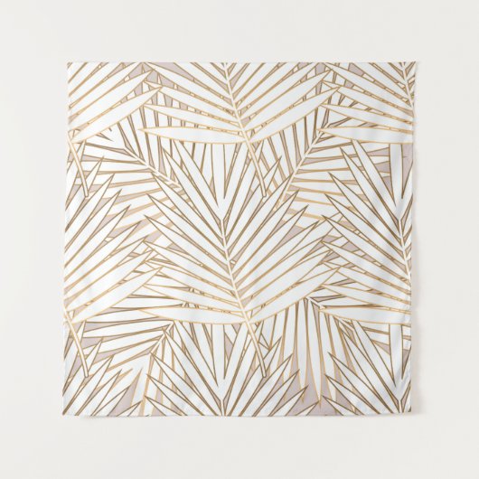 Golden Palm Blätter: Art Deko. Wandteppich (Vorderseite)