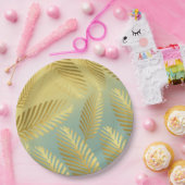 Golden Palm Blätter Muster Ombre Pappteller (Party)