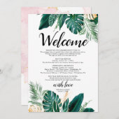 Golden Palm Einladung Willkommensbrief Wedding inv (Vorne/Hinten)