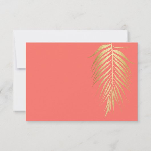 Golden Palm Frontend Moderne Minimalistische UAWG RSVP Karte (Rückseite)
