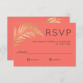 Golden Palm Frontend Moderne Minimalistische UAWG RSVP Karte (Vorne/Hinten)