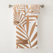 Golden Palm Tree Leaf Muster Badhandtuch Set (Insitu)