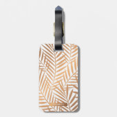 Golden Palm Tree Leaf Muster Gepäckanhänger (Rückseite vertikal)