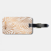 Golden Palm Tree Leaf Muster Gepäckanhänger (Rückseite horizontal)