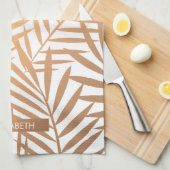 Golden Palm Tree Leaf Muster Geschirrtuch (Viertel Falte)