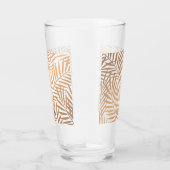 Golden Palm Tree Leaf Muster Glas (Rechts)