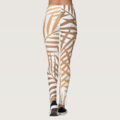 Golden Palm Tree Leaf Muster Leggings (Rückseite)