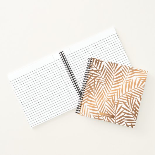 Golden Palm Tree Leaf Muster Notizblock (Innenseite)