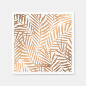 Golden Palm Tree Leaf Muster Serviette (Vorderseite)