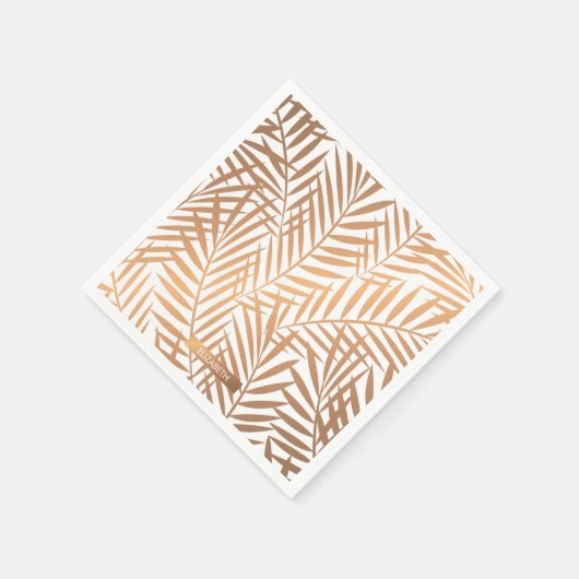 Golden Palm Tree Leaf Muster Serviette (Ecke)