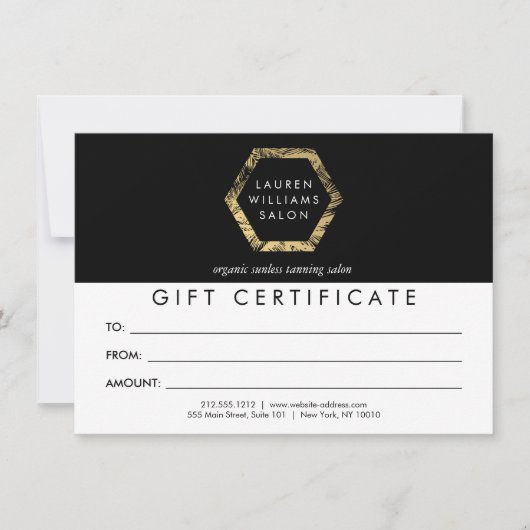 Golden Palms Logo auf dem Black Gift Certificate (Vorderseite)