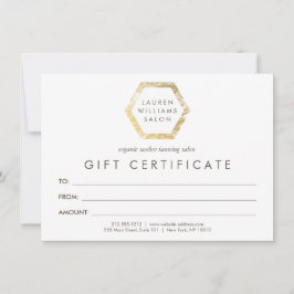 Golden Palms Logo auf dem White Gift Certificate