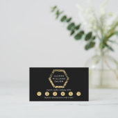 Golden Palms Spray Tanning Logo Black Loyalty Card Treuekarte (Stehend Vorderseite)
