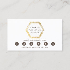 Golden Palms Spray Tanning Logo White Loyalty Card Treuekarte