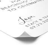 Golden Palms Vielen Dank Beach Wedding Sign Poster (Ecke)