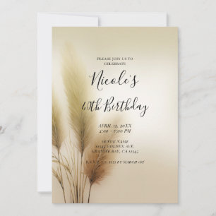 Golden Pampas Grass Bohemisch Boho Geburtstagspart Einladung