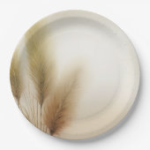 Golden Pampas Grass Bohemisch Boho Wedding Pappteller (Vorderseite)
