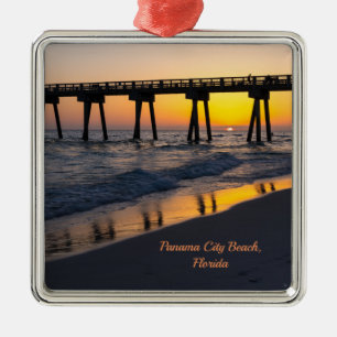 Golden Panama City Beach Sonnenuntergang Ornament Aus Metall