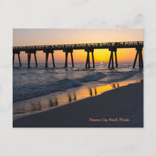 Golden Panama City Beach Sonnenuntergang Postkarte