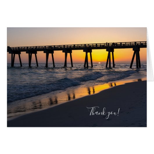 Golden Panama City Beach Sunset Reflection Card (Vorderseite (Horizontal))
