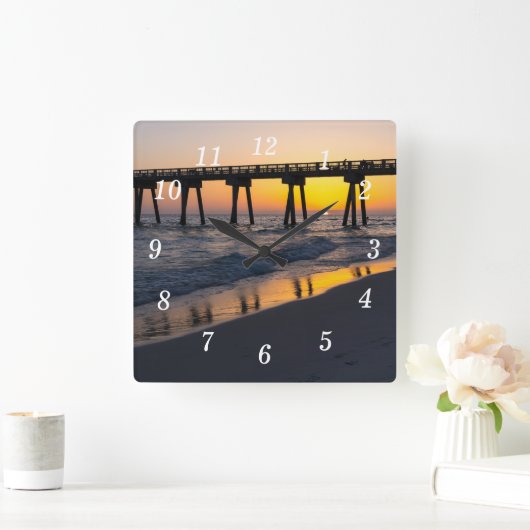 Golden Panama City Beach Sunset Reflektion Uhr (Zuhause)