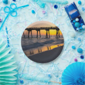 Golden Panama City Sunset Reflection Papier Teller (Party)
