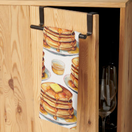 Golden Pancake Morning Wasserfarbsirup und Butter Geschirrtuch