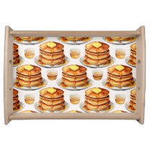 Golden Pancake Morning Wasserfarbsirup und Butter