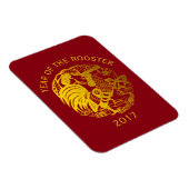 Golden Paper-cut Chinese Rooster Year Magnet (Rechte Seite)