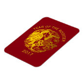 Golden Paper-cut Chinese Rooster Year Magnet (Linke Seite)