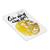Golden Papercut Vietnamesisch Rooster Custom Year Magnet (Rechte Seite)