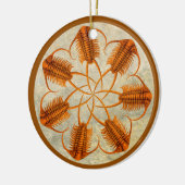 Golden Paraceraurus Fossilienrad Keramik Ornament (Links)