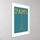 Golden Paris Eiffel Tower Mauer Poster Dekoration (Ablage )