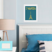 Golden Paris Eiffel Tower Mauer Poster Dekoration (In Situ (Schlafzimmer))