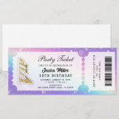 Golden Party Ticket Invitation Einladung (Vorne/Hinten)