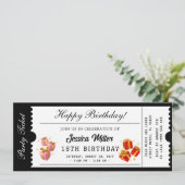 Golden Party Ticket Invitation Einladung (Stehend Vorderseite)