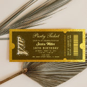Golden Party Ticket Invitation Einladung