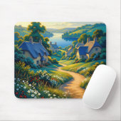 Golden Path to Blue Water Mousepad (Mit Mouse)