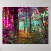Golden Pathway Fantasy Forest Painting Poster (Vorne)